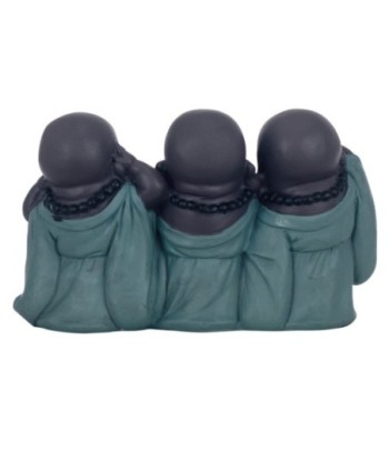 By SIGRIS Figura Budas Azul de Resina 11*7*18cm Figura de Buda