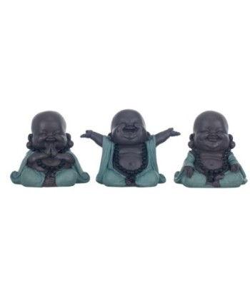 By SIGRIS Figura Buda 3 Unidades Marrón de Resina 8*7*9cm Figura de Buda