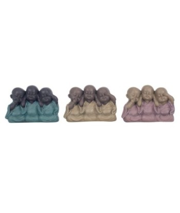 By SIGRIS Figura Buda 3 Unidades Multicolor de Resina 9*5*13cm Figura de Buda