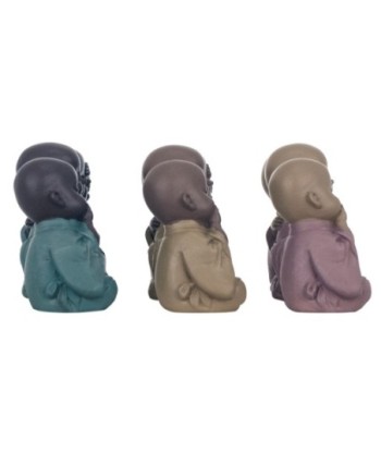 By SIGRIS Figura Buda 3 Unidades Multicolor de Resina 9*5*13cm Figura de Buda
