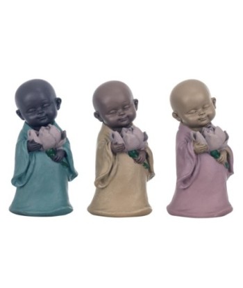 By SIGRIS Figura Buda 3 Unidades Multicolor de Resina 14*8*8cm Figura de Buda