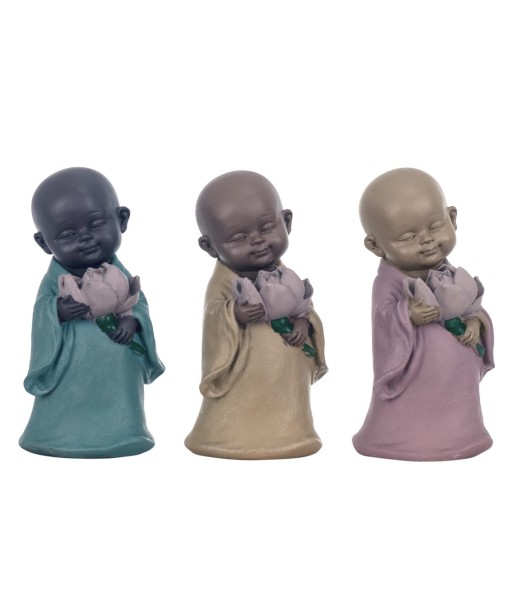By SIGRIS Figura Buda 3 Unidades Multicolor de Resina 14*8*8cm Figura de Buda