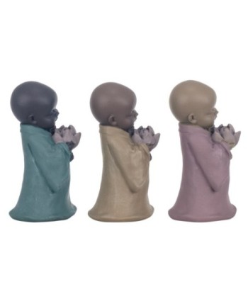 By SIGRIS Figura Buda 3 Unidades Multicolor de Resina 14*8*8cm Figura de Buda