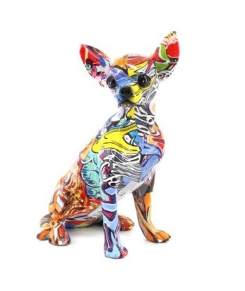 By SIGRIS Figura Chihuahua Multicolor de Resina 25*17*12cm Figura de Perro