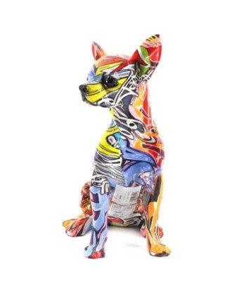 By SIGRIS Figura Chihuahua Multicolor de Resina 25*17*12cm Figura de Perro
