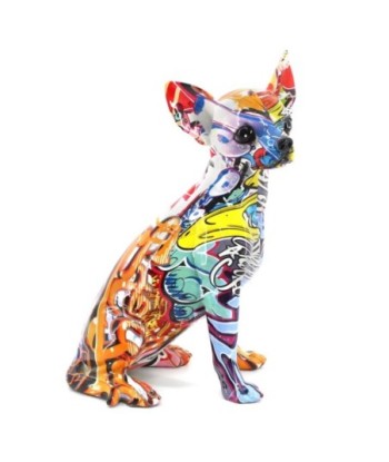 By SIGRIS Figura Chihuahua Multicolor de Resina 25*17*12cm Figura de Perro