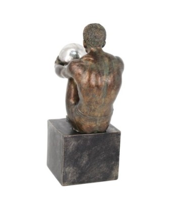 By SIGRIS Figura Hombre Músico Gris de Resina 24*16*10cm Figura de Persona