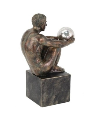 By SIGRIS Figura Hombre Músico Gris de Resina 24*16*10cm Figura de Persona