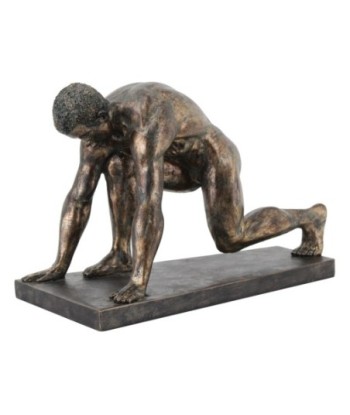 By SIGRIS Figura Hombre Corredor Gris de Resina 23*17*35cm Figura de Persona