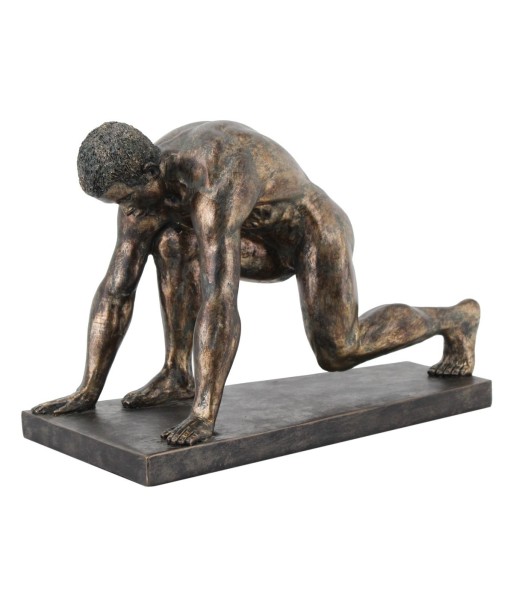 By SIGRIS Figura Hombre Corredor Gris de Resina 23*17*35cm Figura de Persona