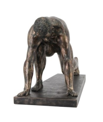 By SIGRIS Figura Hombre Corredor Gris de Resina 23*17*35cm Figura de Persona