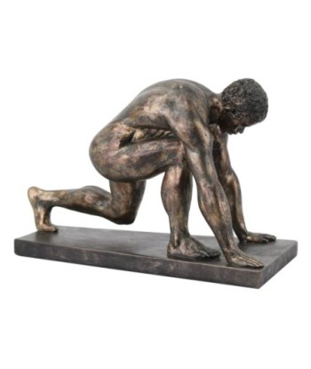 By SIGRIS Figura Hombre Corredor Gris de Resina 23*17*35cm Figura de Persona