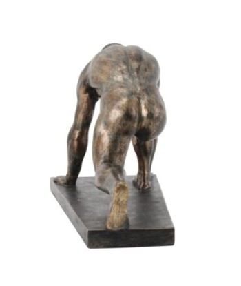 By SIGRIS Figura Hombre Corredor Gris de Resina 23*17*35cm Figura de Persona