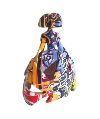 By SIGRIS Figura Menina Grafiti Multicolor de Resina 28*15*24cm Figura de Persona