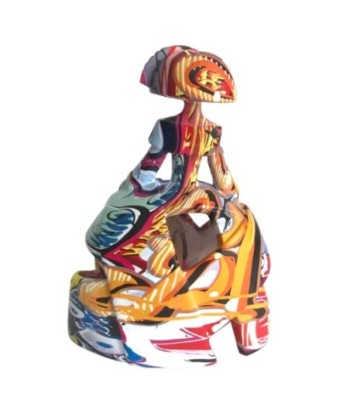 By SIGRIS Figura Menina Grafiti Multicolor de Resina 28*15*24cm Figura de Persona
