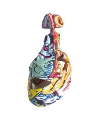 By SIGRIS Figura Menina Grafiti Multicolor de Resina 28*15*24cm Figura de Persona