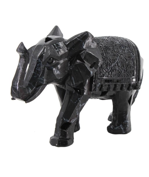 By SIGRIS Figura Elefante Negro de Resina 19*12*29cm Figura de Elefante