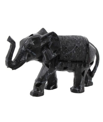 By SIGRIS Figura Elefante Negro de Resina 19*12*29cm Figura de Elefante