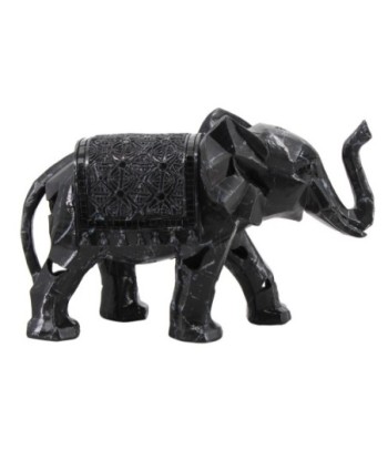 By SIGRIS Figura Elefante Negro de Resina 19*12*29cm Figura de Elefante
