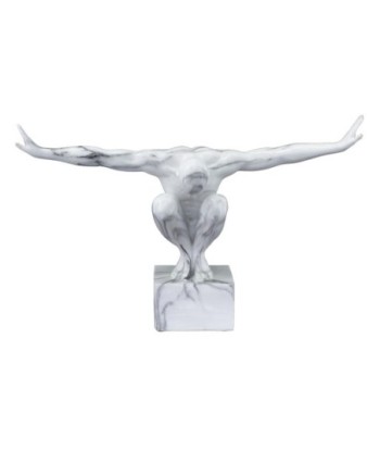 By SIGRIS Figura Hombre Desnudo Blanco de Resina 33*15*49cm Figura de Persona