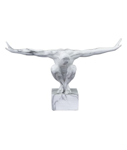 By SIGRIS Figura Hombre Desnudo Blanco de Resina 33*15*49cm Figura de Persona