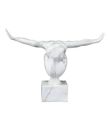 By SIGRIS Figura Hombre Desnudo Blanco de Resina 33*15*49cm Figura de Persona