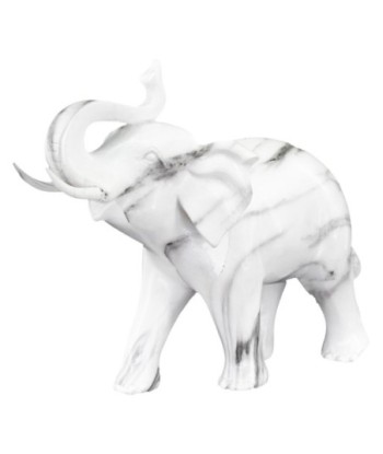 By SIGRIS Figura Elefante Blanco de Resina 19*9*23cm Figura de Elefante