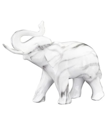 By SIGRIS Figura Elefante Blanco de Resina 19*9*23cm Figura de Elefante
