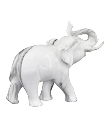 By SIGRIS Figura Elefante Blanco de Resina 19*9*23cm Figura de Elefante