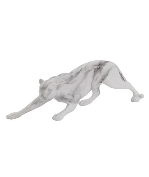 By SIGRIS Figura Leopardo  Blanco de Resina 10*6*28cm Figura de Animal