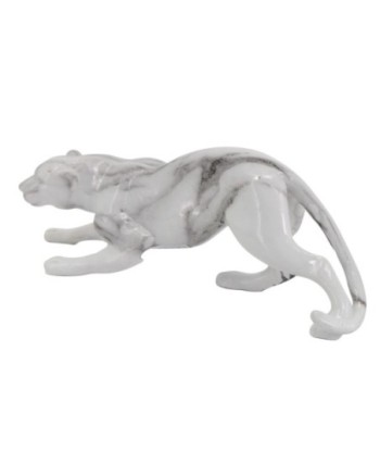 By SIGRIS Figura Leopardo  Blanco de Resina 10*6*28cm Figura de Animal