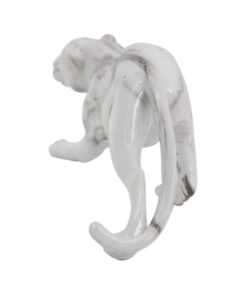 By SIGRIS Figura Leopardo  Blanco de Resina 10*6*28cm Figura de Animal