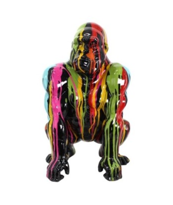 By SIGRIS Figura Gorila Grafiti Multicolor de Resina 45*26*27cm Figura de Animal
