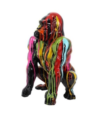 By SIGRIS Figura Gorila Grafiti Multicolor de Resina 45*26*27cm Figura de Animal