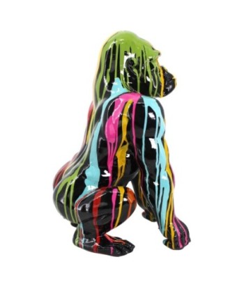 By SIGRIS Figura Gorila Grafiti Multicolor de Resina 45*26*27cm Figura de Animal
