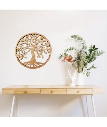 By SIGRIS Colgante Árbol de la Vida Dorado de Madera 30*1*30cm Colgante