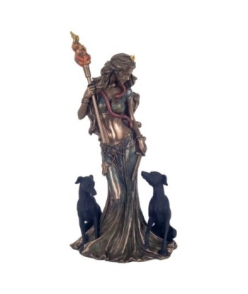 By SIGRIS Figura Diosa Griega Hecate Gris de Resina 33X12X15cm Figura Bronce Figuras Decorativas Decoracion Original