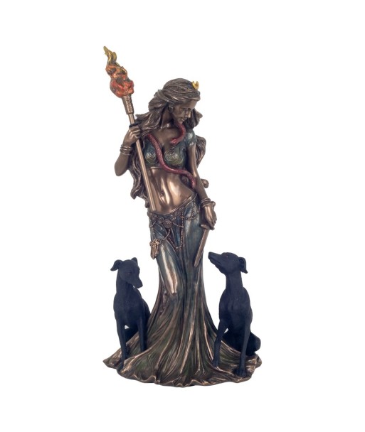 By SIGRIS Figura Diosa Griega Hecate Gris de Resina 33X12X15cm Figura Bronce Figuras Decorativas Decoracion Original
