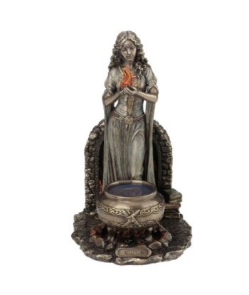 By SIGRIS Figura Diosa Brígida Gris de Resina 23X14X17cm Figura Bronce Figuras Decorativas Decoracion Original