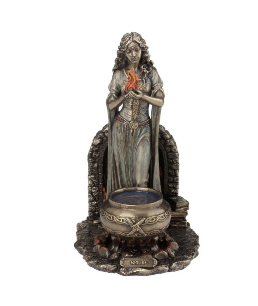 By SIGRIS Figura Diosa Brígida Gris de Resina 23X14X17cm Figura Bronce Figuras Decorativas Decoracion Original