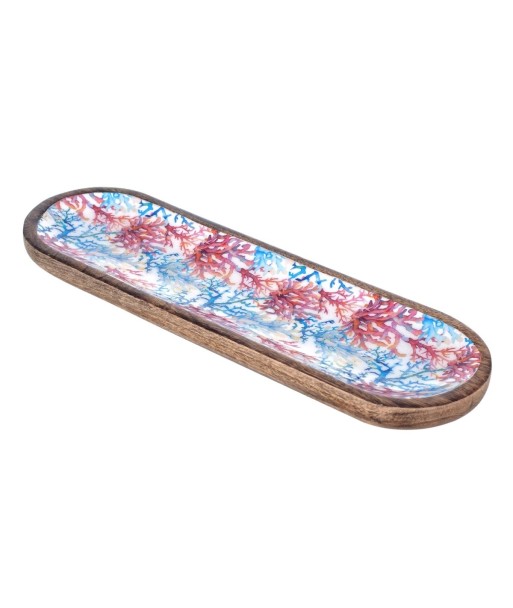 ORIGEN Home Decor - Bandeja ovalada coral  Cocina | Cajas Y Bandejas Azul - 2x13x46 cm