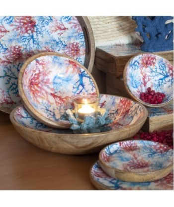 ORIGEN Home Decor - Bowl coral  Cocina | Cajas Y Bandejas Azul - 7x30x30 cm