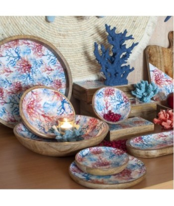 ORIGEN Home Decor - Plato coral  Cocina | Cajas Y Bandejas Azul - 2x22x22 cm