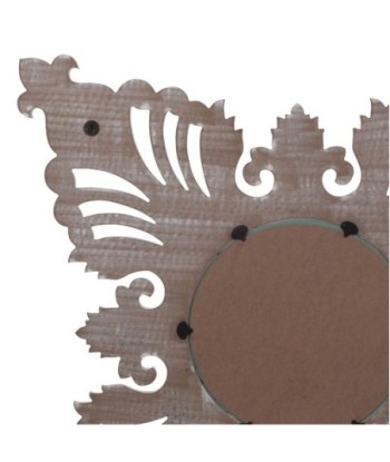 Signes Grimalt By SIGRIS - Espejo pared con relieve Marrón de Madera | Espejo Espejo Redondo Madera Espejo Rustico