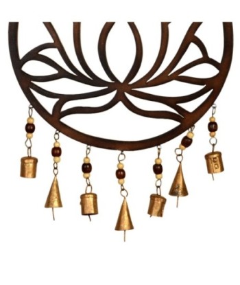By SIGRIS Colgante Flor Loto Negro de Metal 46*2*26cm Colgante