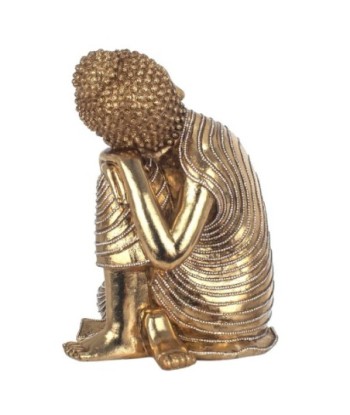 Signes Grimalt By SIGRIS - Figura Buda Sentado Dorado de Resina | Figura de Buda Figuras De Resina Para Jardin