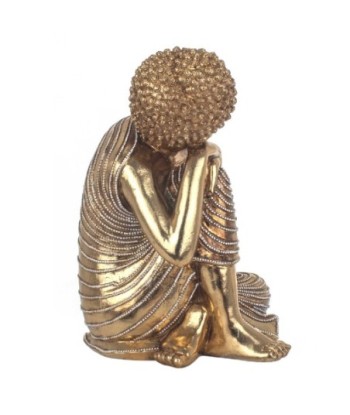 Signes Grimalt By SIGRIS - Figura Buda Sentado Dorado de Resina | Figura de Buda Figuras De Resina Para Jardin
