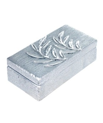 By SIGRIS Caja Almacenamiento PLATEADO de Ceramica  6*10*21cm Caja