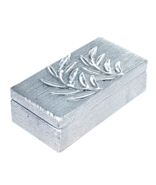 By SIGRIS Caja Almacenamiento PLATEADO de Ceramica  6*10*21cm Caja