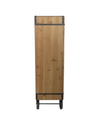 By SIGRIS Mueble Mesita con Ruedas Marrón de Madera 132X36X48cm Mueble Auxiliar Aparador Industrial Aparador Rustico